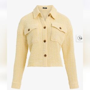 Express Yellow Tweed Cropped Jacket, NWT. size Small